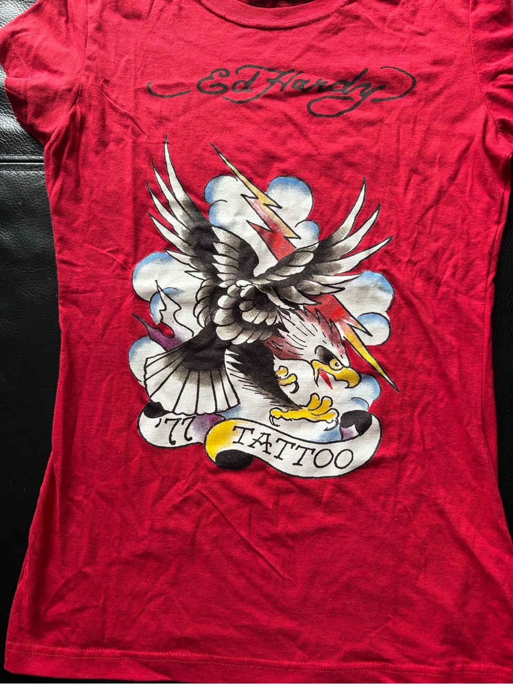 Ed Hardy Red Short-Sleeve Tattoo Eagle Graphic Tee